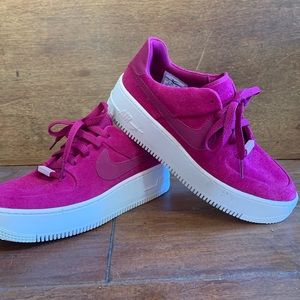 Nike Air Force 1 platform sneakers. Deep Purple Suede. New NO BOX